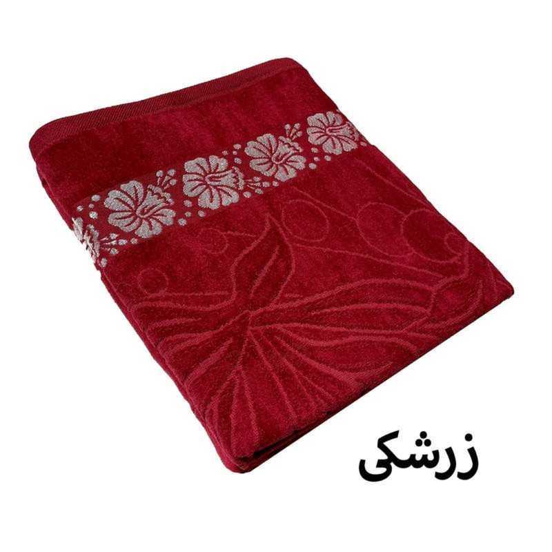 حوله حمام هنرمند طرح گل سایز 150×100 سانتی متر