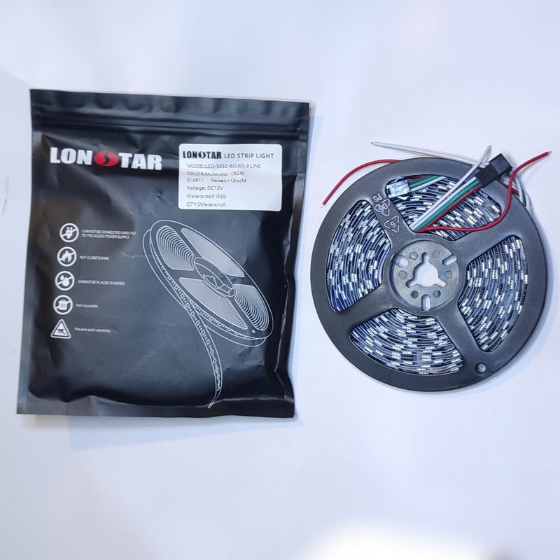 ریسه ال ای دی مدل هوشمند کد RGB IC ws2811 lonstar طول 10 متر