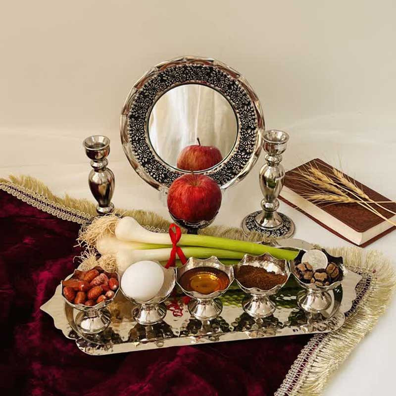 ست هفت سین مسی مدل خورشیدی کد ZH223.38 مجموعه 9 عددی