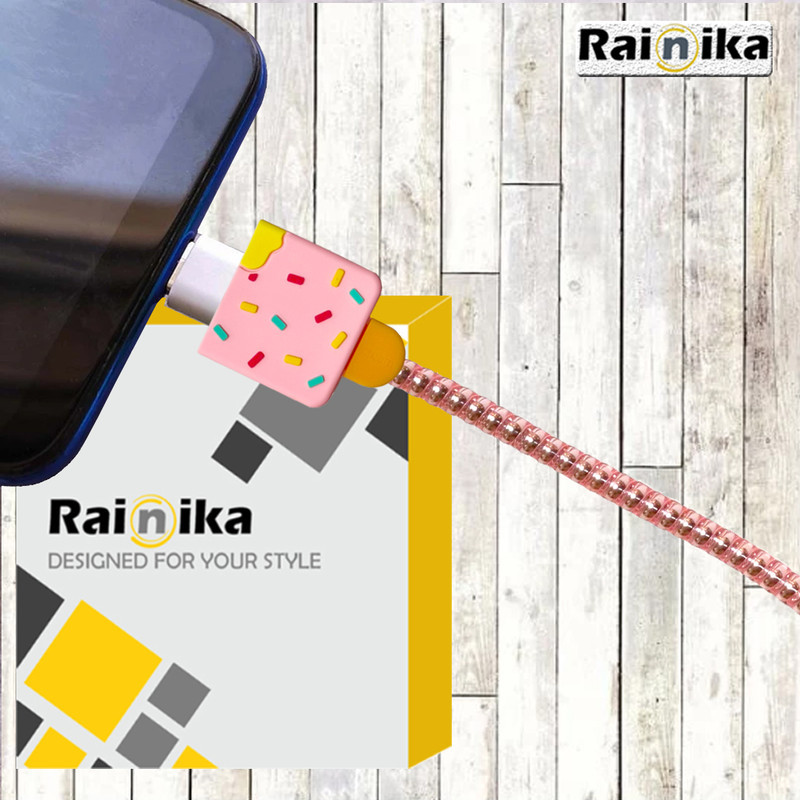 محافظ کابل شارژر دیواری رینیکا مدل Ice Cream BA مناسب برای شارژر اپل 20 وات ba مجموعه 5 عددی