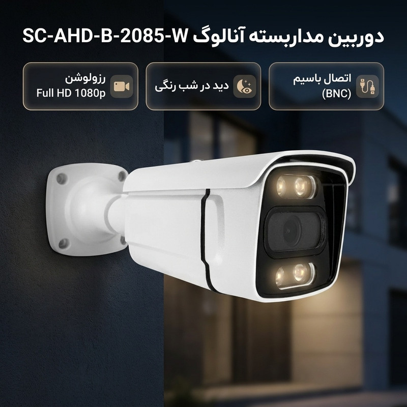 دوربین مداربسته آنالوگ مدل SC-AHD-B-2085-W