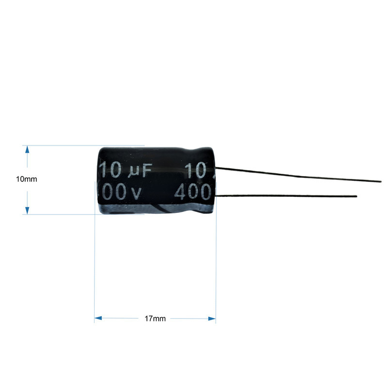 خازن الکترولیت 10uF میکرو فاراد جی دبلیو کو مدل 400V بسته 2 عددی