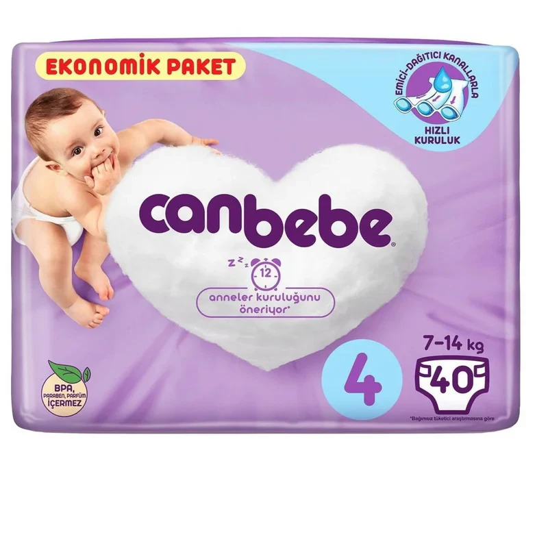 پوشک بچه جان به به مدل beb41e سایز 4 بسته 40 عددی