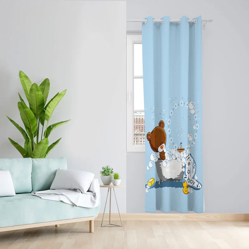 پرده مدل اتاق کودک پسرانه مخمل پانچی کد 1025 سایز 140x200 سانتی متر