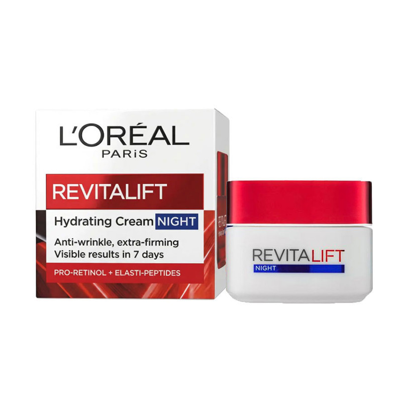 کرم ضد چروک لورآل مدل Revitalift Hydrating مناسب برای انواع پوست حجم 50 میلی لیتر