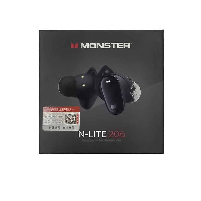 هدفون بلوتوثی مانستر مدل N-Lite 206 با نویز کنسلینگ میکروفون (ENC)، درگاه شارژ USB Type-C، دارای نشانگر LED، پشتیبانی از فرمان لمسی، مقاوم در برابر آب با استاندارد ضد آب IPX6