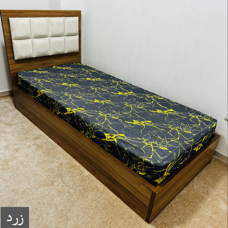 ملحفه ناتوسا مدل کشدار ماربل یک نفره سایز 200x90 سانتی متر