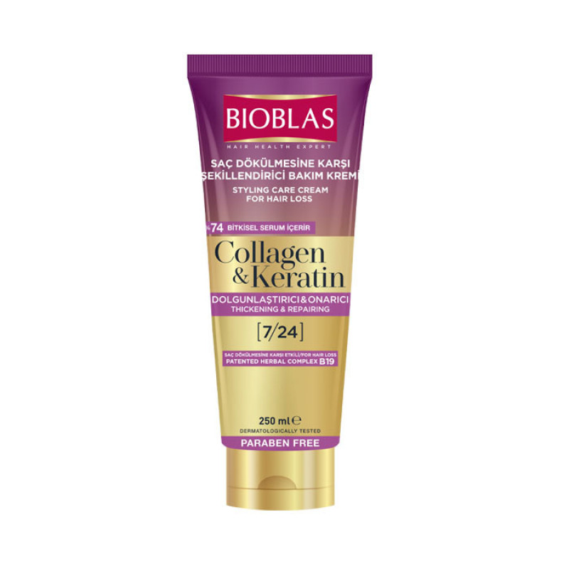 کرم مو بیوبلاس مدل COLLAGEN & KERATIN حجم 250 میلی لیتر