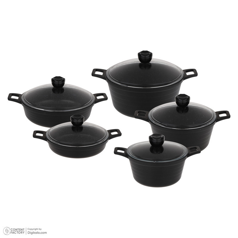 سرویس قابلمه و تابه گرانیت 10 پارچه زرساب مدل جولیانا کد JL-8100