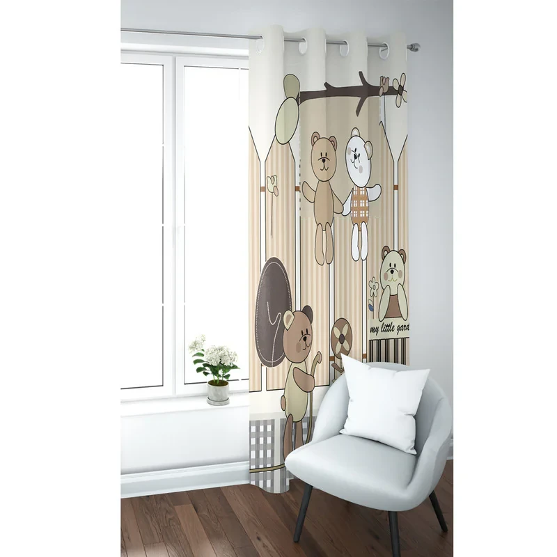 پرده طرح گربه کد MV1181 سایز 270x140 سانتی متر