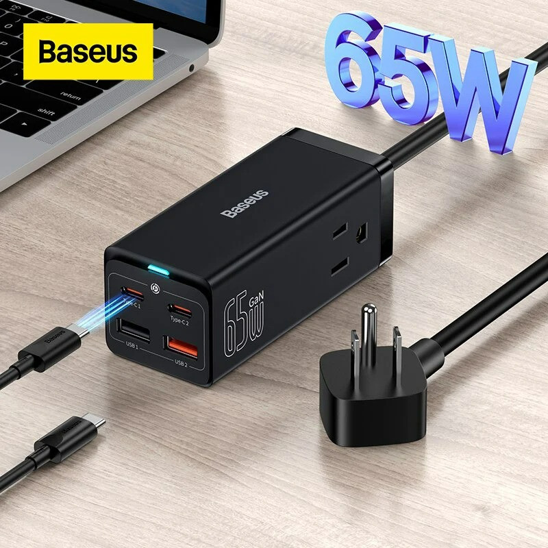 شارژر دیواری 65 وات بیسوس مدل 5پورت CCGAN65-1ACC