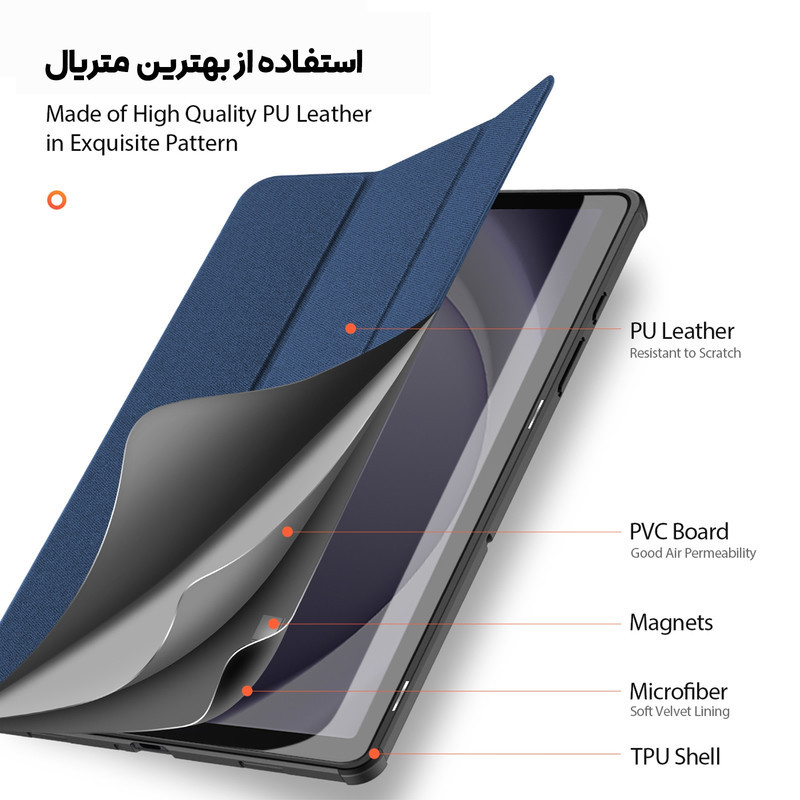 کیف کلاسوری بادیگارد مدل Domo مناسب برای تبلت سامسونگ Galaxy Tab A9 Plus  A11 Plus 11 inch