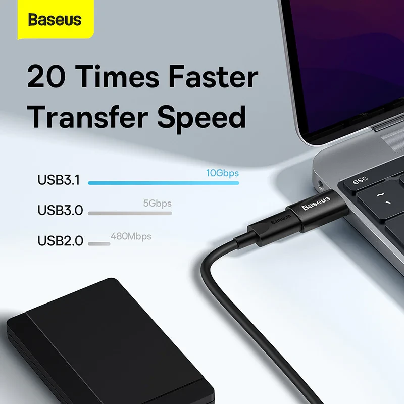 مبدل USB 3.1 به USB-C باسئوس مدل ZJJQ0001