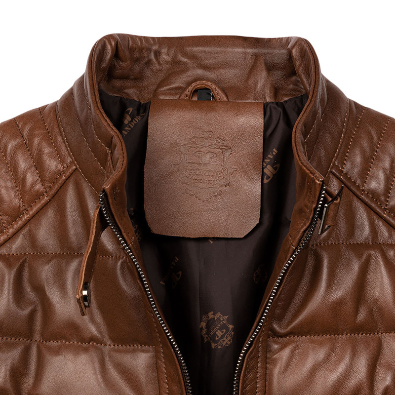 کت بایکر مردانه چرم طبیعی پاندورا مدل PCM135