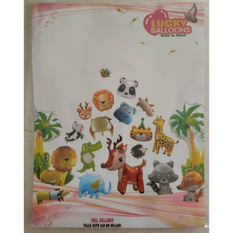 بادکنک فویلی لاکی بالونز طرح حیوانات جنگل مینی کد 1117 مجموعه 6 عددی