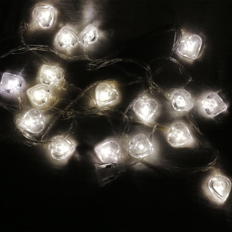 ریسه ال ای دی مدل قلب کریستالی کد 20Lamp طول 4.5 متر