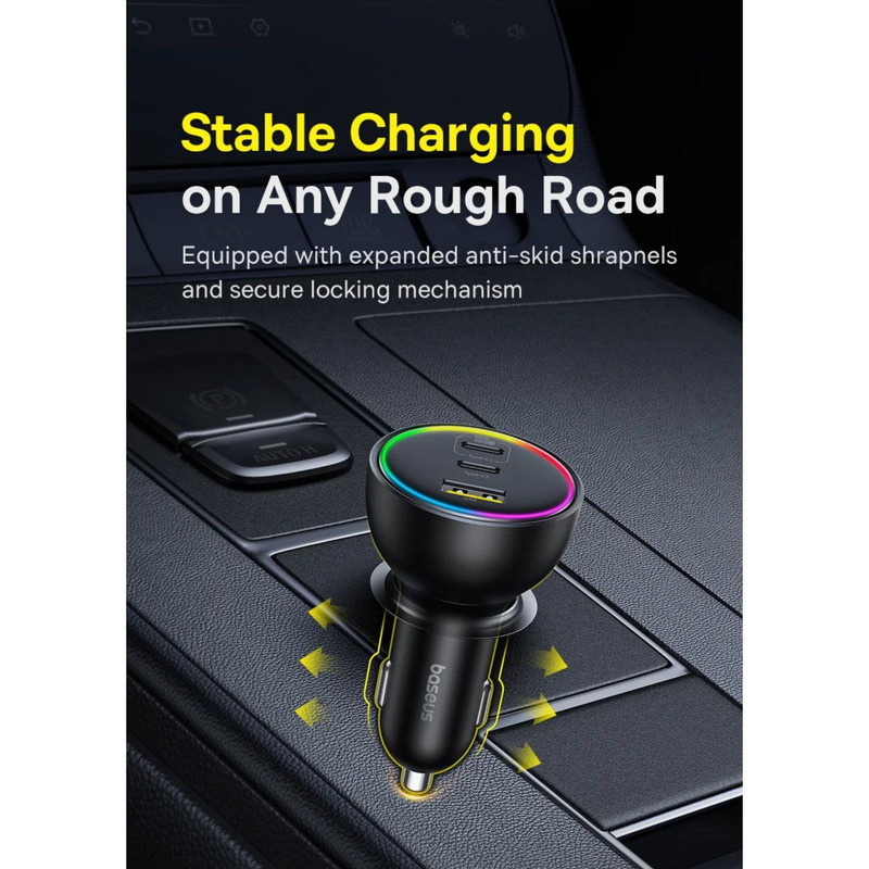شارژر فندکی 152.5 وات بیسوس مدل BSCC-ZX-CCL به همراه کابل USB-C