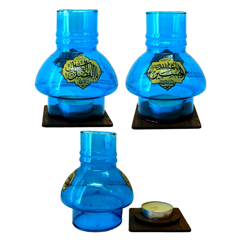 جاشمعی مدل مذهبی پایه چوبی طرح السلام علیک یا اباالفضل ع و السلام علیک یا اباعبدالله ع کد 102667