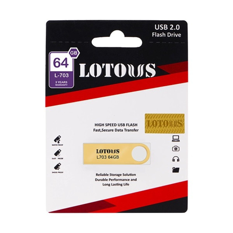 فلش مموری لوتوس مدل L703 ظرفیت 64 گیگابایت با رابط USB2