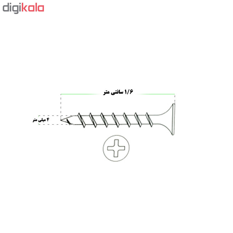 پیچ ام دی اف کد SAH16 بسته 100 عددی