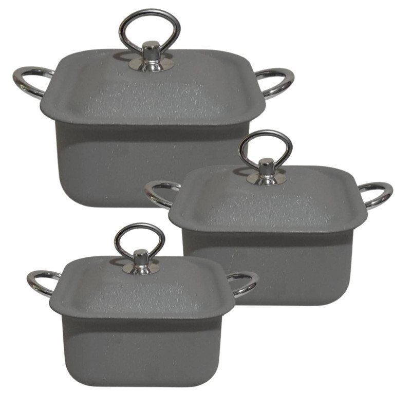 سرویس قابلمه گرانیتی 6 پارچه مدل مربع