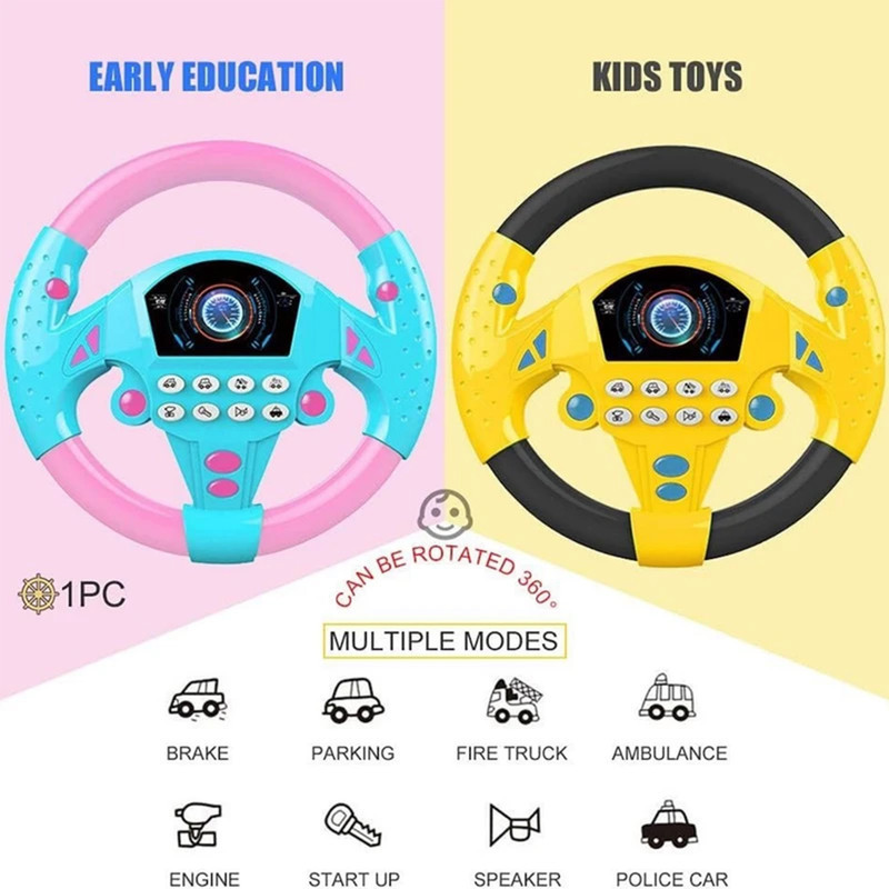 اسباب بازی ناب سل مدل فرمان ماشین داشبوردی موزیکال Musical steering wheel