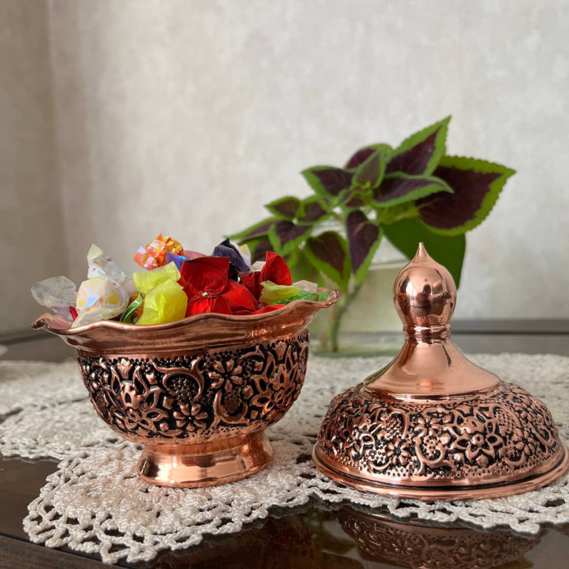 قندان مسی مدل گلبرگ نانو
