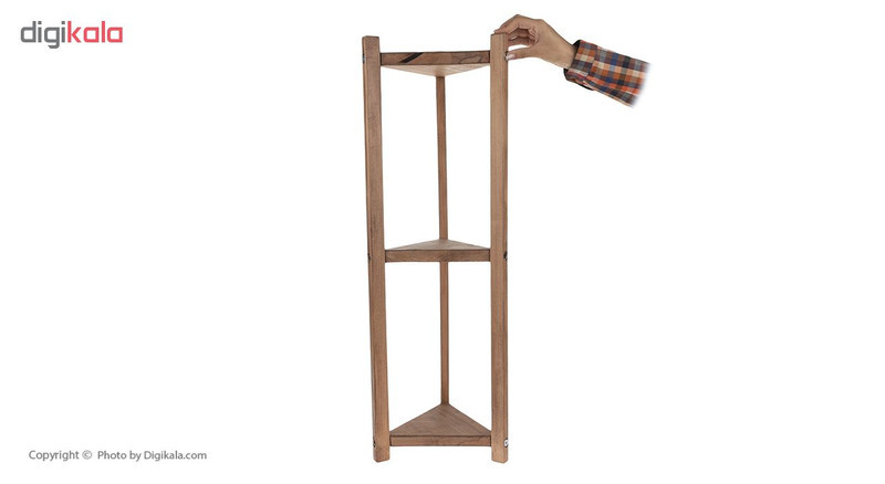 استند گلدان 3 طبقه چوبی کد 002 مدل F-62-F63، مناسب قرار دادن گلدان و لوازم تزئینی، ابعاد 79×26×26 سانتی‌متر، وزن 2060 گرم