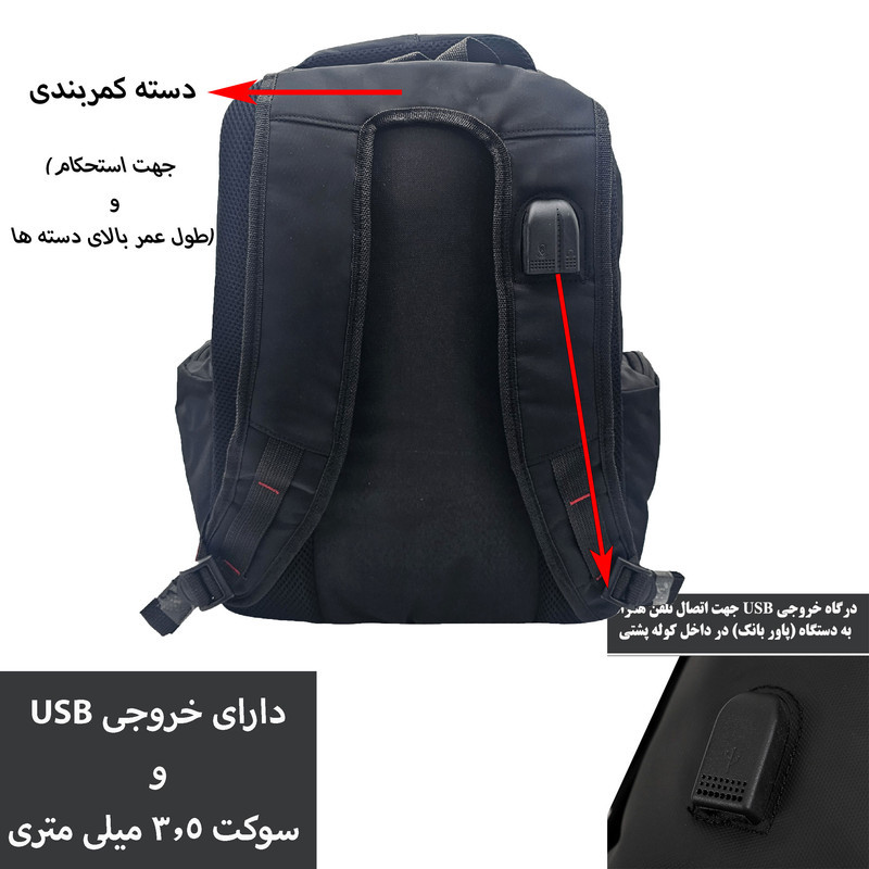 کوله پشتی لپ تاپ سیی 1966 مدل NEW کد 2373 مناسب برای لپ تاپ 14.1 تا 15.6 اینچی