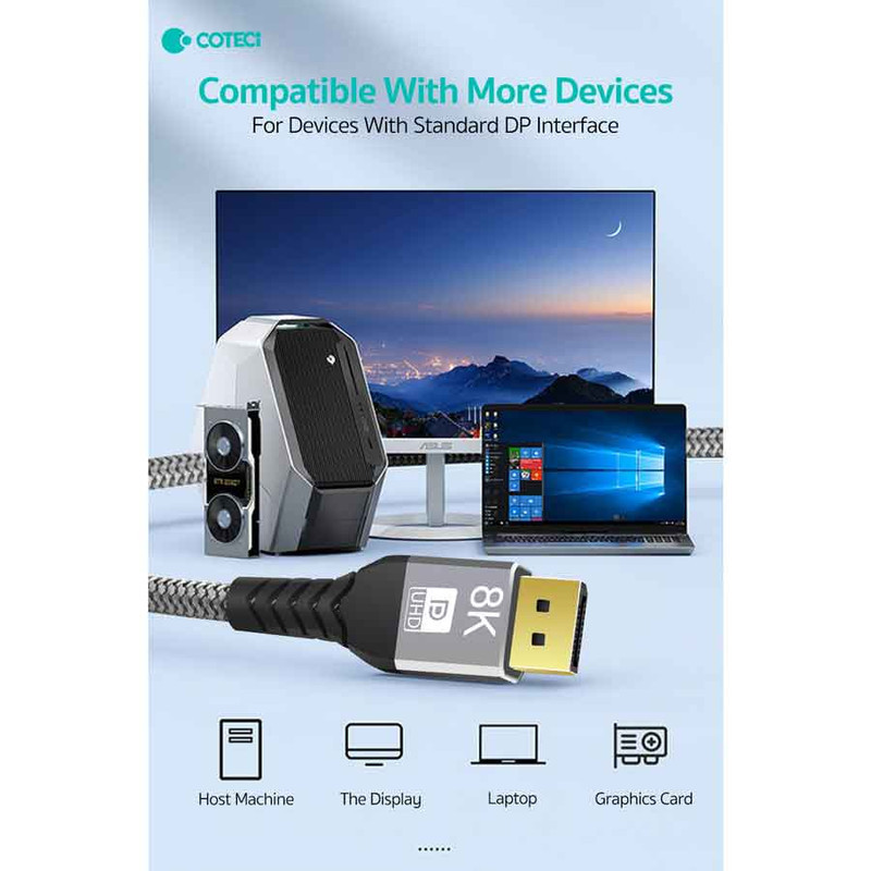 کابل Display Port کوتتسی مدل 87402 طول 2.0 متر