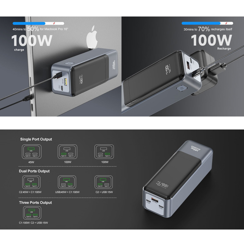 پاوربانک کوسید مدل 983SP-145W ظرفیت 27000 میلی آمپرساعت