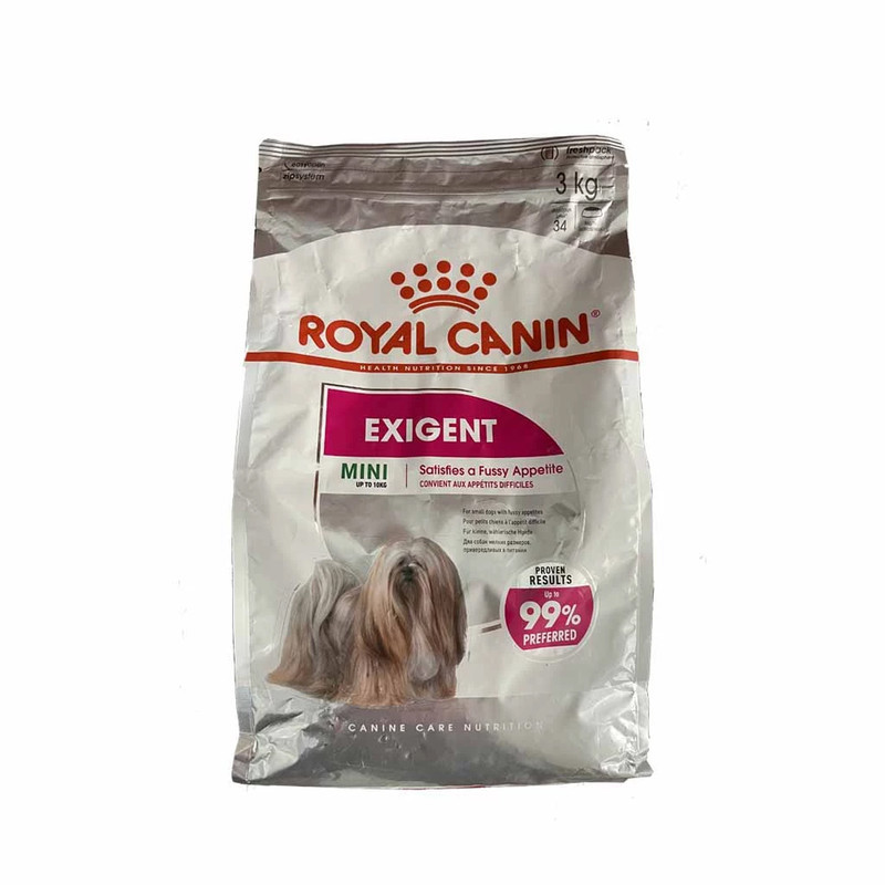 غذای خشک سگ نژاد کوچک رویال کنین مدل Mini Exigent بد غذا وزن 3 کیلوگرم