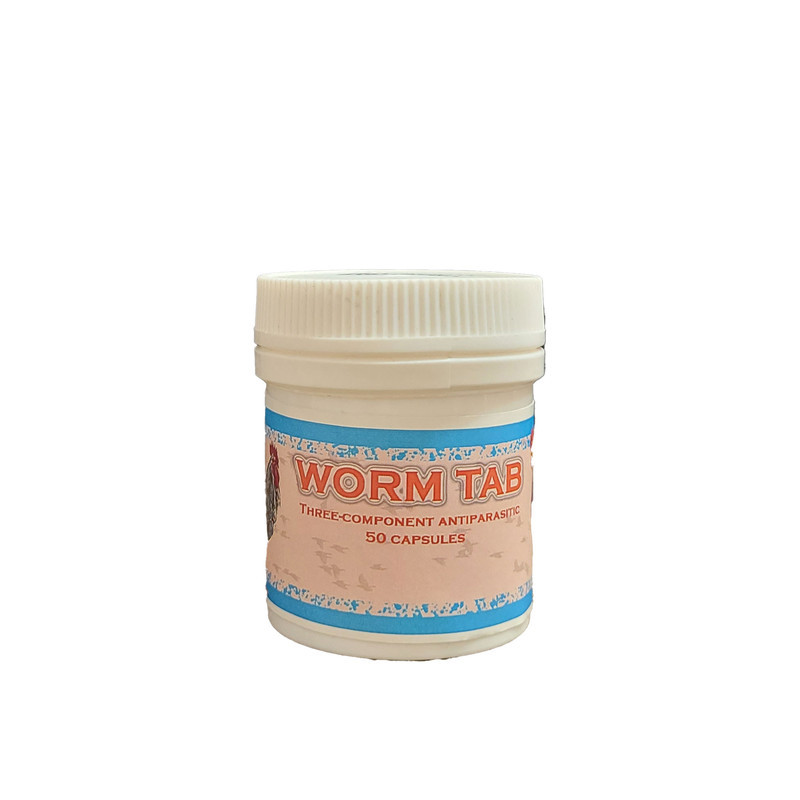 کپسول ضد انگل طیور مدل worm tab بسته 50 عددی