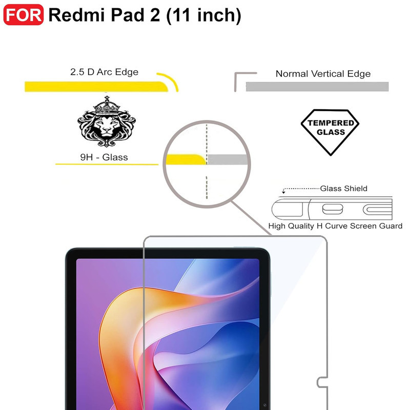 محافظ صفحه نمایش شیشه ای مدل TabG مناسب برای تبلت شیائومی Redmi Pad 2 11 inch
