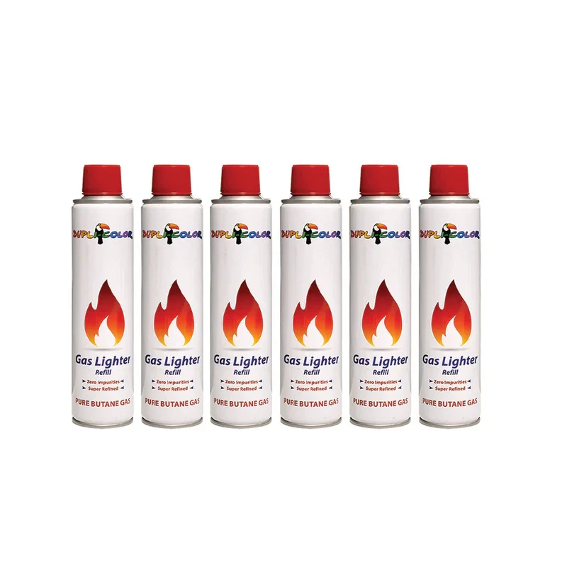 گاز فندک دوپلی کالر مدل REFILL حجم 300 میلی لیتر مجموعه 6 عددی