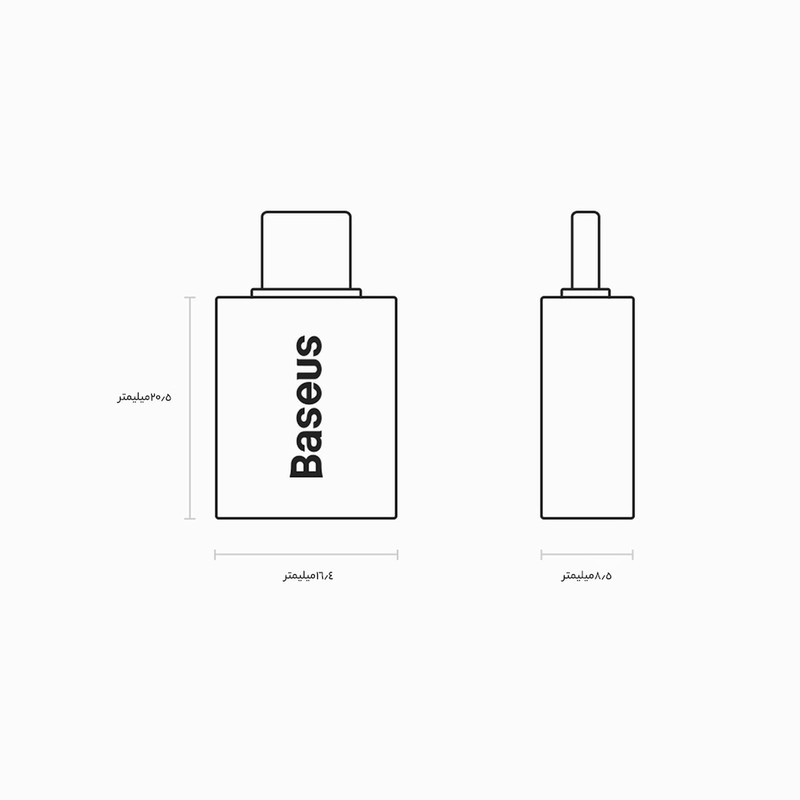 مبدل USB-C به USB 3.1 باسئوس مدل ZJJQ0000