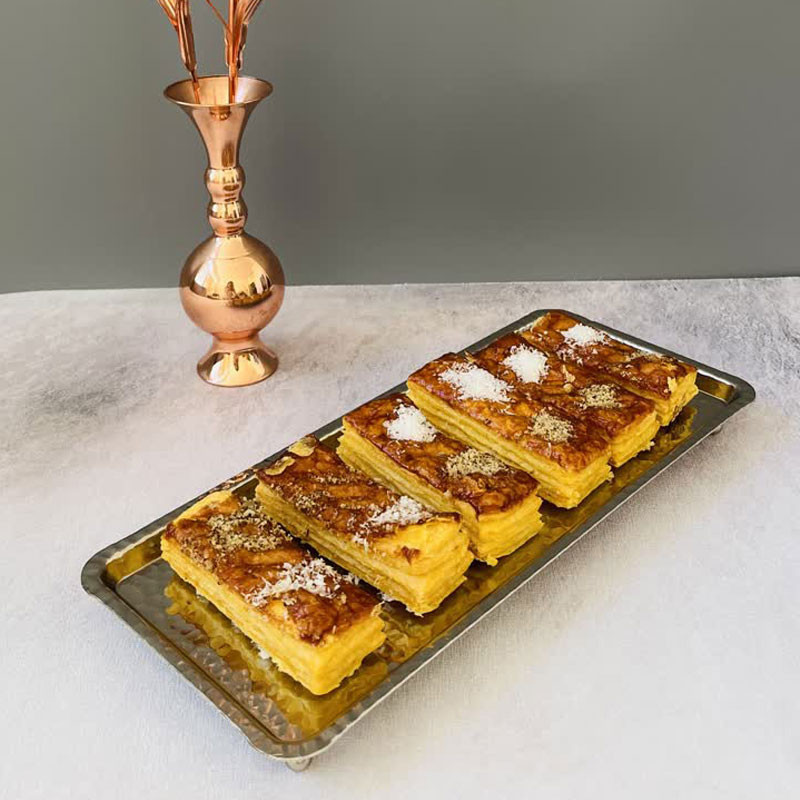 رولت خوری مسی مدل مستطیلی پایه دار کد ZH424.2