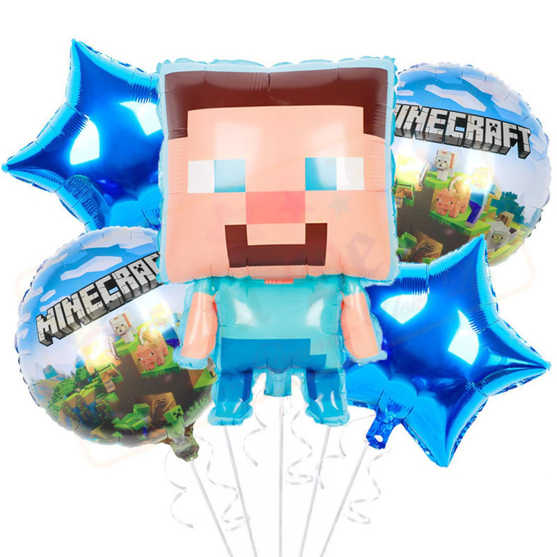 بادکنک فویلی مدل ماین کرافت کد Minecraft5pcB2 مجموعه 5 عددی