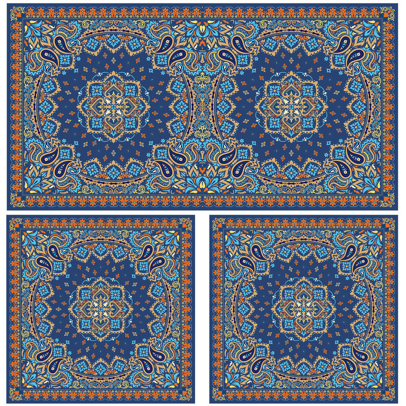 ست رومیزی سه تکه طرح ترمه کد 9962