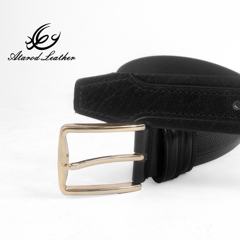 کمربند مردانه چرم عطارد مدل  چرم طبیعی گاومیش کد B35