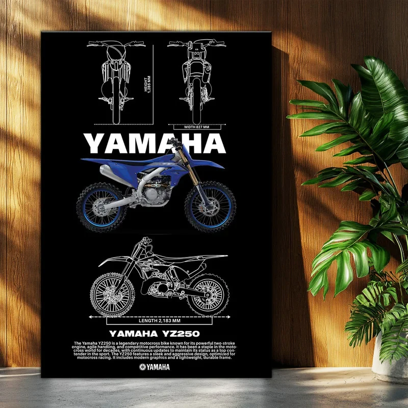 تابلو شاسی بکلیت طرح موتور یاماها YAMAHA YZ250 مدل T-po1548