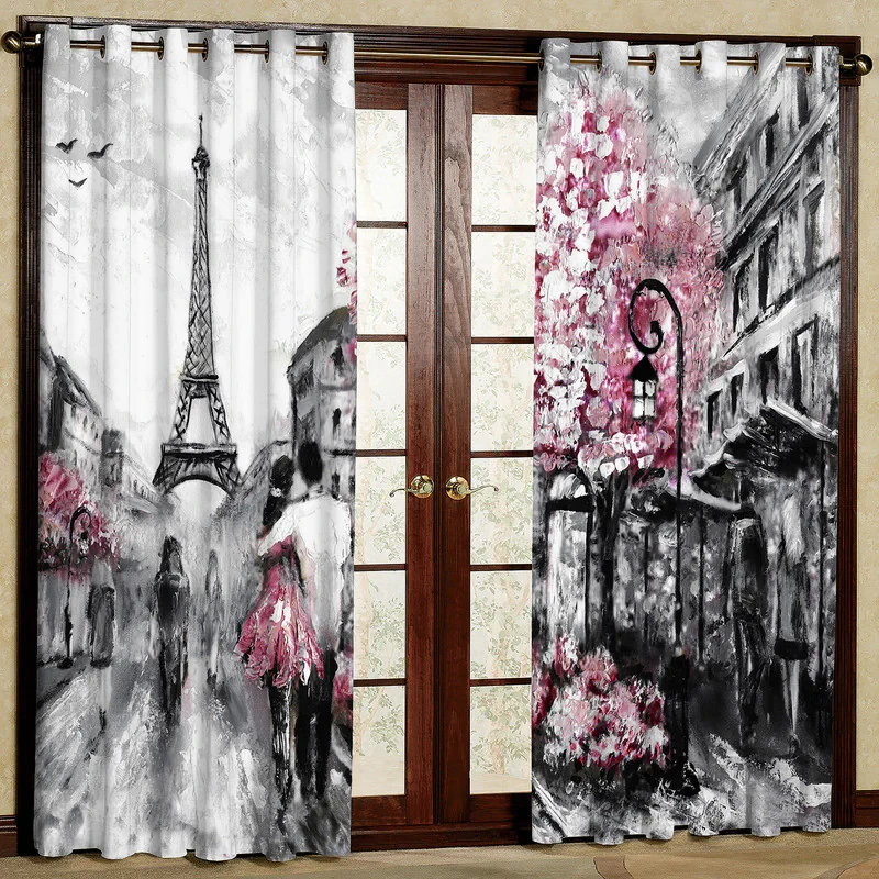 پرده مدل برج پاریس مخمل پانچی کد 4271a سایز 200x140 سانتی متر