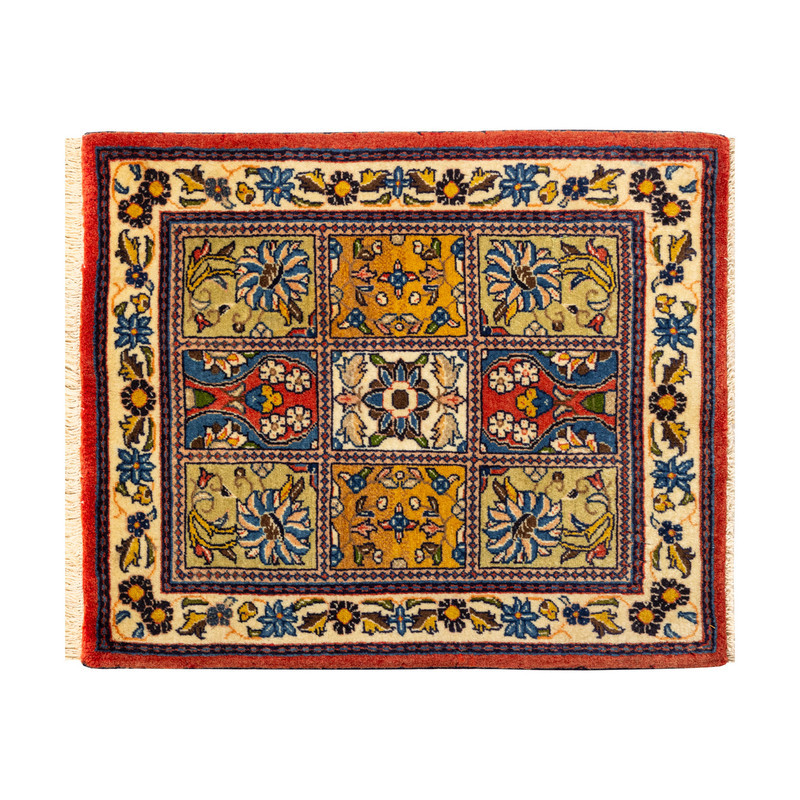 فرش دستبافت 0,3 متری مدل ساروق کد 45P9304 زمینه نخودی
