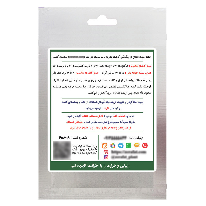 بذر چمن دایکوندرا ظرافت مدل BZ18069 بسته 10 عددی