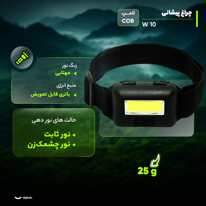 چراغ پیشانی مدل 10 W