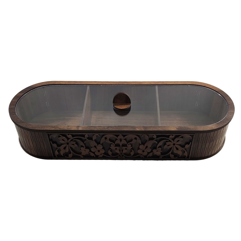 جعبه پذیرایی تکچین کالا مدل LZ-2 با بدنه MDF و در پلکسی