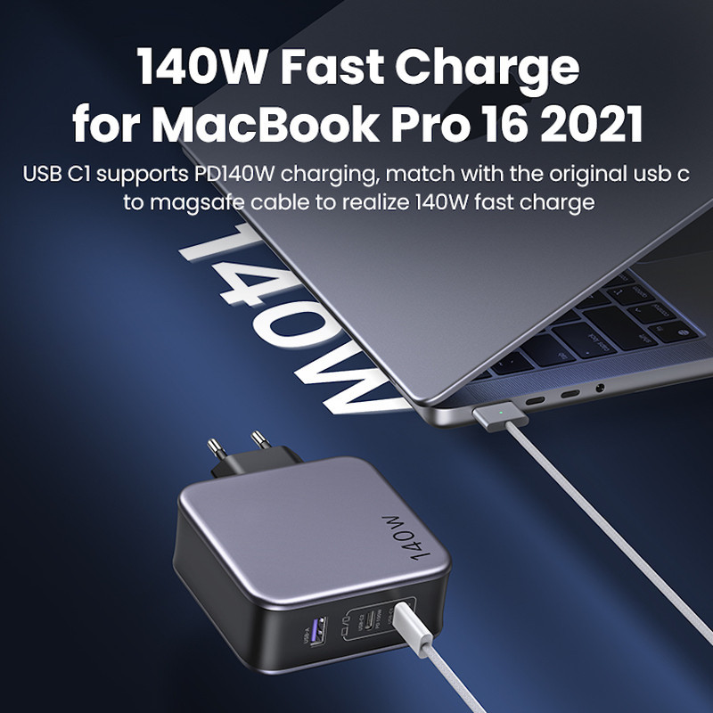 شارژر دیواری 140 وات یوگرین مدل 90549 به همراه کابل USB C