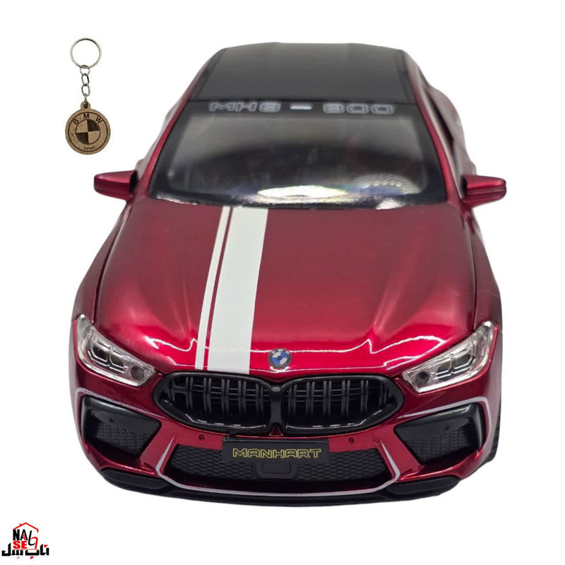 ماکت ماشین ناب سل مدل بی ام و فلزی چراغدار موزیکال BMW M8 MANHART به همراه جاسوییچی