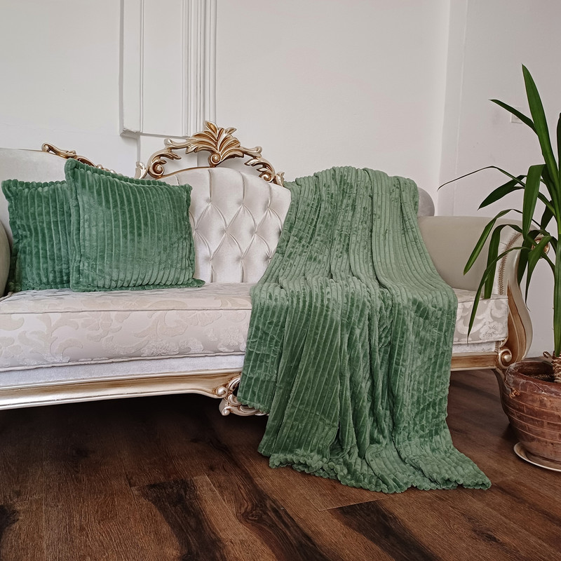 شال مبل مدل کرکره ای پلیسه کد 061 سایز 220×200 سانتی متر به همراه کوسن