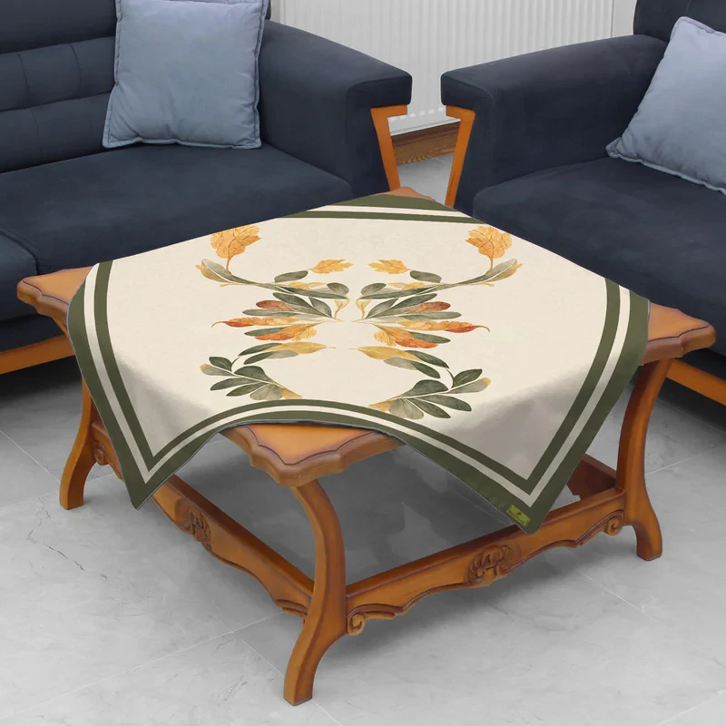 رومیزی ریحانلوکس مدل پاییزی کد RH133 سایز 97x97 سانتی‌متر